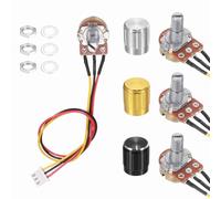 sourcing map 3Pcs WH-148 Potentiometer 3Pins B20K Ohm Linear Taper Rotary Potentiometer XH2.54 Variable Resistor Potentiometers with 3 Aluminum Knobs for Audio Equipment, DIY Electronics