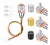 sourcing map 3Pcs WH-148 Potentiometer 3Pins B50K Ohm Linear Taper Rotary Potentiometer XH2.54 Variable Resistor Potentiometers with 3 Aluminum Knobs for Audio Equipment, DIY Electronics