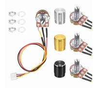 sourcing map 3Pcs WH-148 Potentiometer 3Pins B5K Ohm Linear Taper Rotary Potentiometer XH2.54 Variable Resistor Potentiometers with 3 Aluminum Knobs for Audio Equipment, DIY Electronics