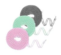 sourcing map 3pcs Windproof Clothesline, 5M 16.4ft Plastic Non-Slip Clothes Drying Rope for Courtyard Outdoor Camping Traveling, Grey/Green/Pink