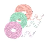 sourcing map 3pcs Windproof Clothesline, 5M 16.4ft Plastic Non-Slip Clothes Drying Rope Portable for Courtyard Outdoor Camping Traveling, Orange/Green/Pink