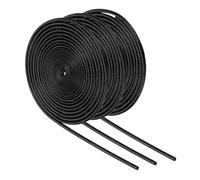 sourcing map 3Pcs Wire Insulation Braid Fire Sleeve,9.8Ft-1.5mm ID Black, High Temp Silicone Coated Fiberglass Sleeving for Automotive Hose Lines Electrical Wiring