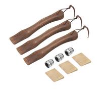 sourcing map 3pcs Wood Axe Handle Replacement 10.2" Universal Hickory Hatchet Handle with Wooden and Round Wedge for Camping Gardening Axe