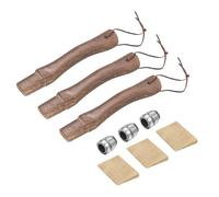 sourcing map 3pcs Wood Axe Handle Replacement 10.2" Universal Hickory Hatchet Handle with Wooden and Round Wedge for Camping Garden Axe