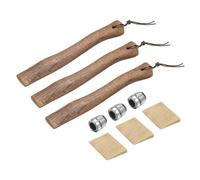 sourcing map 3pcs Wood Axe Handle Replacement 13" Universal Hickory Hatchet Handle with Wooden and Round Wedge for Camping Garden Axe