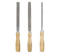 sourcing map 3pcs Wood Rasp File Set 6" Steel Flat/Round/Half-Round Cut File Rasp Multifunctional Hand Files with Wooden Handle for Woodworking Sharpening Wood Metal