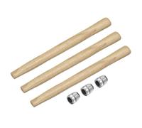 sourcing map 3pcs Wood Sledge Hammer Handle 10" Hammer Wooden Replacement Handles with Round Wedges for 0.2lb Round Octagonal Head Decking Framing Carpentry Construction DIY Sledge Axe Tools