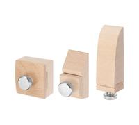 sourcing map 3pcs Wooden Hand Sanding Block Set Square Beveled Wedge, Sandpaper Grinding Polishing Tool for DIY Leather Craft Accessories