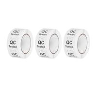 sourcing map 3Roll 1500Pcs QC Tested Labels, 1 Inch Round Inventory Quality Control Stickers for Warehouse Management Organization Inspection, White