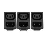sourcing map 3set C13 C14 Panel Mount Plug Adapter AC 250V 10A 3 Pins IEC Male Inlet Module Plug Power Connector Socket Straight