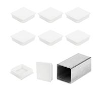 sourcing map 4" (100mm) Square Tubing End Caps, 8 Pcs Plastic Hole Plugs Insert End Cap for Metal Tubing Post Chair Leg Table Bookshelves Furniture, White