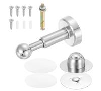 sourcing map 4.2" Magnetic Door Stoppers, Adjustable Door Stops Bumper, Stainless Steel Wall Protector for Bottom, Top of Door, Home, Office, Silver
