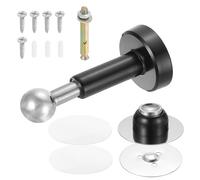 sourcing map 4.2" Magnetic Door Stoppers, Adjustable Door Stops Bumper, Stainless Steel Wall Protector for Bottom, Top of Door, Home, Office, Black