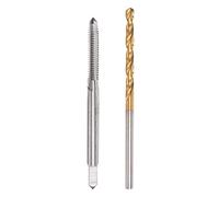 sourcing map 4-40 UNC Straight Flute Thread Tap and 2.3mm Twist Drill Bit Set, Titanium Plated 6542 High Speed Steel Drilling Bit Machine Threading Tap