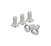 sourcing map #4-40x1/4" Button Head Socket Cap Screws, 50pcs 304 Stainless Steel Fasteners Hex Bolts Screws, Full Thread Hex Drive Screws