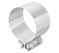 sourcing map 4.5 Inch Exhaust Clamp, 304 Stainless Steel Butt Joint Band Clamp Sleeve Coupler Pipe Repair Clamp Universal Widening Clamp for Exhaust Pipes Mufflers, Silver