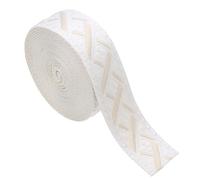 sourcing map 4.75 Yards Cotton Webbing Strap, 2-inch(50mm) Jacquard Webbing Ribbon Embroidery Polyester Webbing Straps Purse Strap Belt for Purse Bag Crafts Clothing, White-Cream
