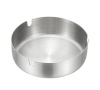 sourcing map 4.7x1.4" Stainless Steel Cigarette Ashtray, Outdoor Indoor Ashtray Ash Tray for Cigarette Smoker Patio Hotel Restaurant, Silver