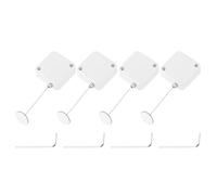 sourcing map 4.9 ft Retractable Cable Lock with Adhesive Round Patch Remote Control Security Lock with Adjustable Cord Tether Anti Theft for Laptop, TV, 600g, White, 4 Pack