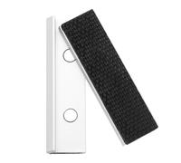 sourcing map 4" Aluminum Vise Jaws with Magnetic Flat Soft Rubber Pads Covers Durable Multi-Purpose Vises Protector Kit for Holding Wood Plastic Tube Plumbing Black