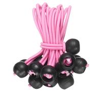 sourcing map 4" Balls Bungee Cords, 20 Pcs Bungee Cords with Balls Elastic Tarp Tie Downs for Tents, Camping, Tarp, Posters, Expander Loops, Tarpaulin Holders, Tarpaulin Rubber (Pink/Black)