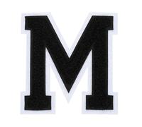 sourcing map 4" Chenille Letter Patches,Black Chenille Initial A-Z Embroidered Patches Sew Iron on for DIY Supplies T-Shirt Clothing Jacket Bag (Letter M)