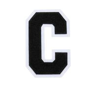 sourcing map 4" Chenille Letter Patches,Black Chenille Initial A-Z Embroidered Patches Sew Iron on for DIY Supplies T-Shirt Clothing Jacket Bag (Letter C)