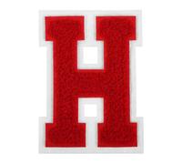 sourcing map 4" Chenille Letter Patches,Red Chenille Initial A-Z Embroidered Patches Sew Iron on for DIY Supplies T-Shirt Clothing Jacket Bag (Letter H)