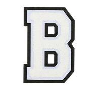 sourcing map 4" Chenille Letter Patches,White Chenille Initial A-Z Embroidered Patches Sew Iron on for DIY Supplies T-Shirt Clothing Jacket Bag (Letter B)