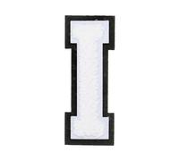 sourcing map 4" Chenille Letter Patches,White Chenille Initial A-Z Embroidered Patches Sew Iron on for DIY Supplies T-Shirt Clothing Jacket Bag (Letter I)
