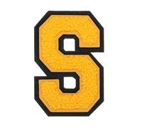 sourcing map 4" Chenille Letter Patches,Yellow Chenille Initial A-Z Embroidered Patches Sew Iron on for DIY Supplies T-Shirt Clothing Jacket Bag (Letter S)