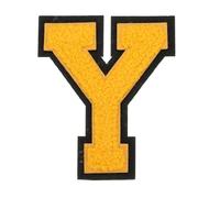 sourcing map 4" Chenille Letter Patches,Yellow Chenille Initial A-Z Embroidered Patches Sew Iron on for DIY Supplies T-Shirt Clothing Jacket Bag (Letter Y)