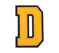 sourcing map 4" Chenille Letter Patches,Yellow Chenille Initial A-Z Embroidered Patches Sew Iron on for DIY Supplies T-Shirt Clothing Jacket Bag (Letter D)