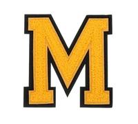 sourcing map 4" Chenille Letter Patches,Yellow Chenille Initial A-Z Embroidered Patches Sew Iron on for DIY Supplies T-Shirt Clothing Jacket Bag (Letter M)