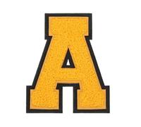 sourcing map 4" Chenille Letter Patches,Yellow Chenille Initial A-Z Embroidered Patches Sew Iron on for DIY Supplies T-Shirt Clothing Jacket Bag (Letter A)