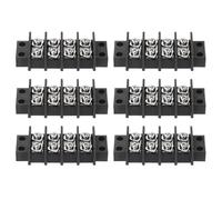 sourcing map 4 Circuits Screw Terminal Blocks, 750V 32A 11mm Pitch Dual Rows Screw Terminals Strip Wire Connector for Electrical Wire Connecting, Pack of 6