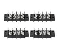 sourcing map 4 Circuits Screw Terminal Blocks, 750V 32A 11mm Pitch Dual Rows Screw Terminals Strip Wire Connectors for Electrical Wire Connecting, Pack of 4