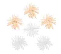 sourcing map 4" Curly Bows for Gift Wrapping, 6 Pcs Self Adhesive Twist Tie Grosgrain Ribbon Bow for Treat Bag Christmas Birthday Gift Box Party Favors Decor, White/Rose Gold