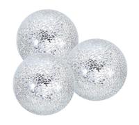 sourcing map 4" Decorative Balls, 3 Pcs Mosaic Glass Balls, Decorative Table Sphere Orbs, Centerpiece Balls for Decorating Bowls Vase Tables Wedding Party, Silver
