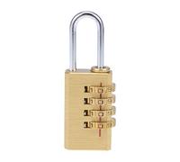 sourcing map 4 Digit Combination Padlock Brass Lock 3mm Shackle Dia 21mm Body Width Weatherproof Fence Gate Gym Locker Lock for Travel Outdoor