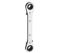 sourcing map 4 in 1 Double Box End Reversible Ratcheting Wrench 10x12x13x14mm CR-V Steel 180 Degrees Metric Double Head 12-Point 24-Teeth Adjustable Ratchet Gear Socket Spanner,