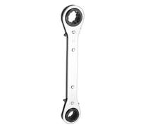 sourcing map 4 in 1 Double Box End Reversible Ratcheting Wrench 15x17x19x21mm CR-V Steel 180 Degrees Metric Double Head 12-Point 24-Teeth Adjustable Ratchet Gear Socket Spanner,