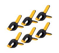 sourcing map 4 Inch Backdrop Spring Clamps, 6 Pack Plastic Flexible Anti-Slip Strong Clips Mini Clamps for Stand DIY Project Photography Studio, Black and Yellow