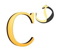 sourcing map 4 Inch House Letters, Acrylic Self-adhesive Mailbox Door Letter Stickers, Mirrored Finish Outdoor Address Signs for Office Hotel Apartments, Garden (Gold, Letter C)