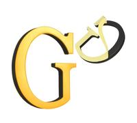 sourcing map 4 Inch House Letters, Acrylic Self-adhesive Mailbox Door Letter Stickers, Mirrored Finish Outdoor Address Signs for Office Hotel Apartments, Garden (Gold, Letter G)