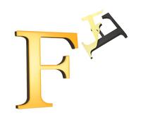 sourcing map 4 Inch House Letters, Acrylic Self-adhesive Mailbox Door Letter Stickers, Mirrored Finish Outdoor Address Signs for Office Hotel Apartments, Garden (Gold, Letter F)