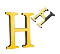 sourcing map 4 Inch House Letters, Acrylic Self-adhesive Mailbox Door Letter Stickers, Mirrored Finish Outdoor Address Signs for Office Hotel Apartments, Garden (Gold, Letter H)