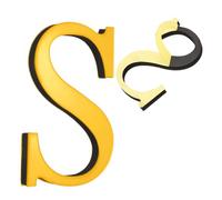 sourcing map 4 Inch House Letters, Acrylic Self-adhesive Mailbox Door Letter Stickers, Mirrored Finish Outdoor Address Signs for Office Hotel Apartments, Garden (Gold, Letter S)