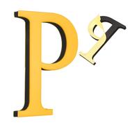 sourcing map 4 Inch House Letters, Acrylic Self-adhesive Mailbox Door Letter Stickers, Mirrored Finish Outdoor Address Signs for Office Hotel Apartments, Garden (Gold, Letter P)