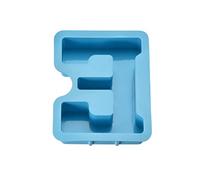 sourcing map 4 Inch Large 3D Alphabet Letter Mold, Silicone Resin Letter Mold for Epoxy Resin Art DIY Crafts Decoration E Blue